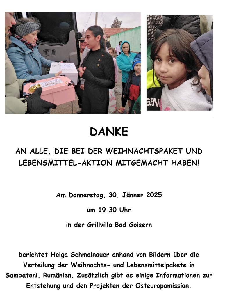 Einladung Bericht Weihnachtsaktion